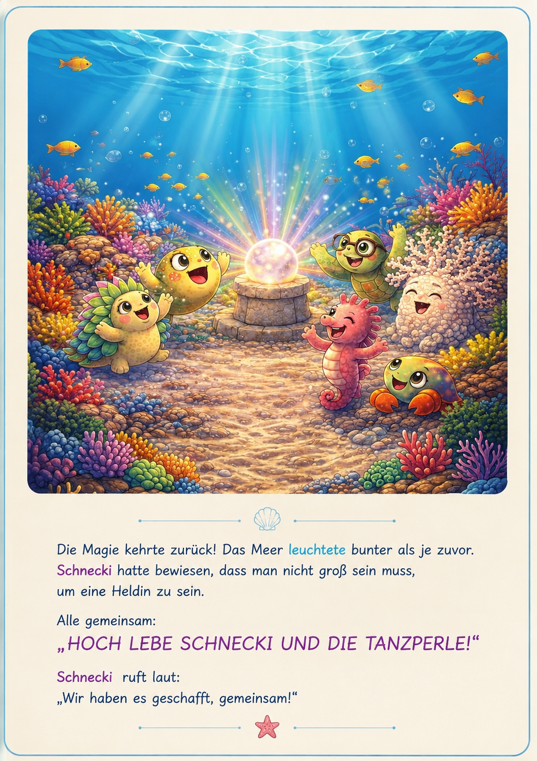 Schnecki Kinderbuch Leseprobe Tanzperle rettet das Meer
